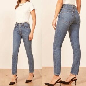 Reformation Melissa High and Skinny Jean in Baltic Wash Size 24